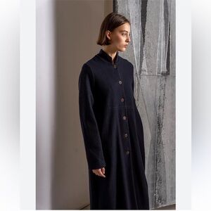 STUNNING VINTAGE NAVY NANCY HELLER WOOL/CASHMERE COAT FULLY LINED W/ POCKETS EUC